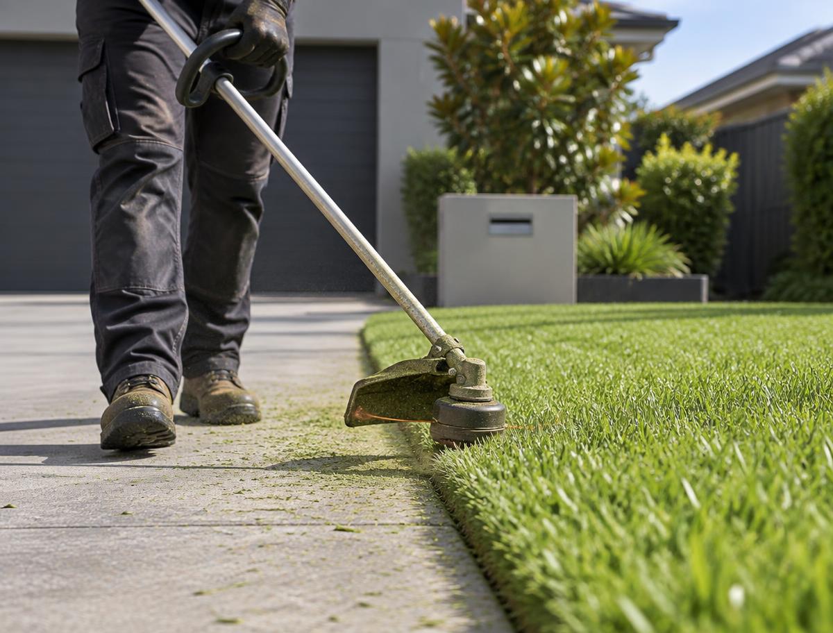 Neatly trimmed hedge in an Australian residential garden